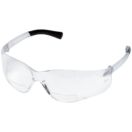 Mcr Safety Reader Safety Glasses, Clear Frameless Frame, Clear Lens, Anti-Scratch Coating, Regular BKH15